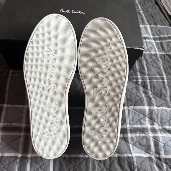 Paul Smith Red and White Sneakers Unisex. Men’s 7. Women’s 10-10.5 NIB Dust Bag - Picture 7 of 9